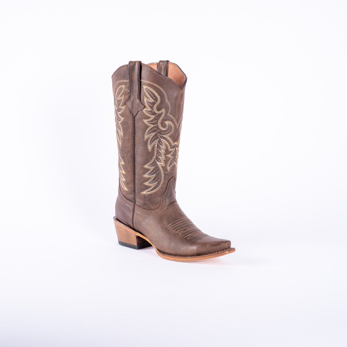 TANNER MARK WOMEN’S Classic Brown Calf Cowgirl Boots Snip toe - Rancho Sementalvariable